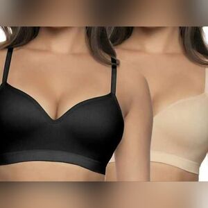 3 Felina Lingerie Wireless Bra 2 NWOT 1 Gently Used Women Small 2 Black 1 Creme